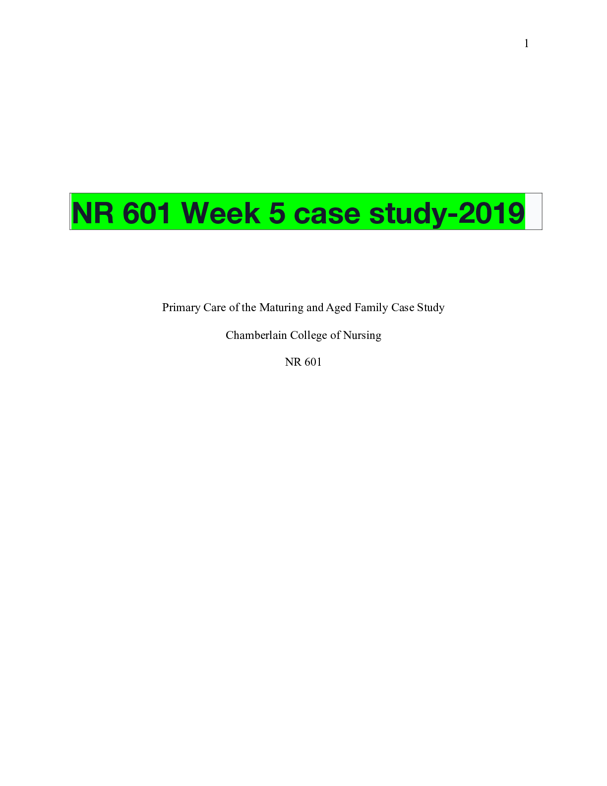 Preview image of NR 601 Week 5 case study-2019 document